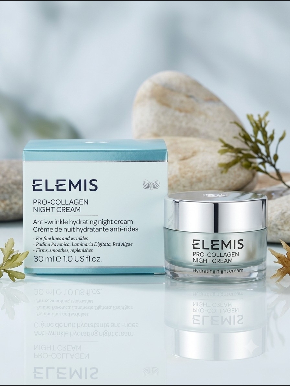 ELEMIS Pro-Collagen Night Cream - Aqua, Silver, White